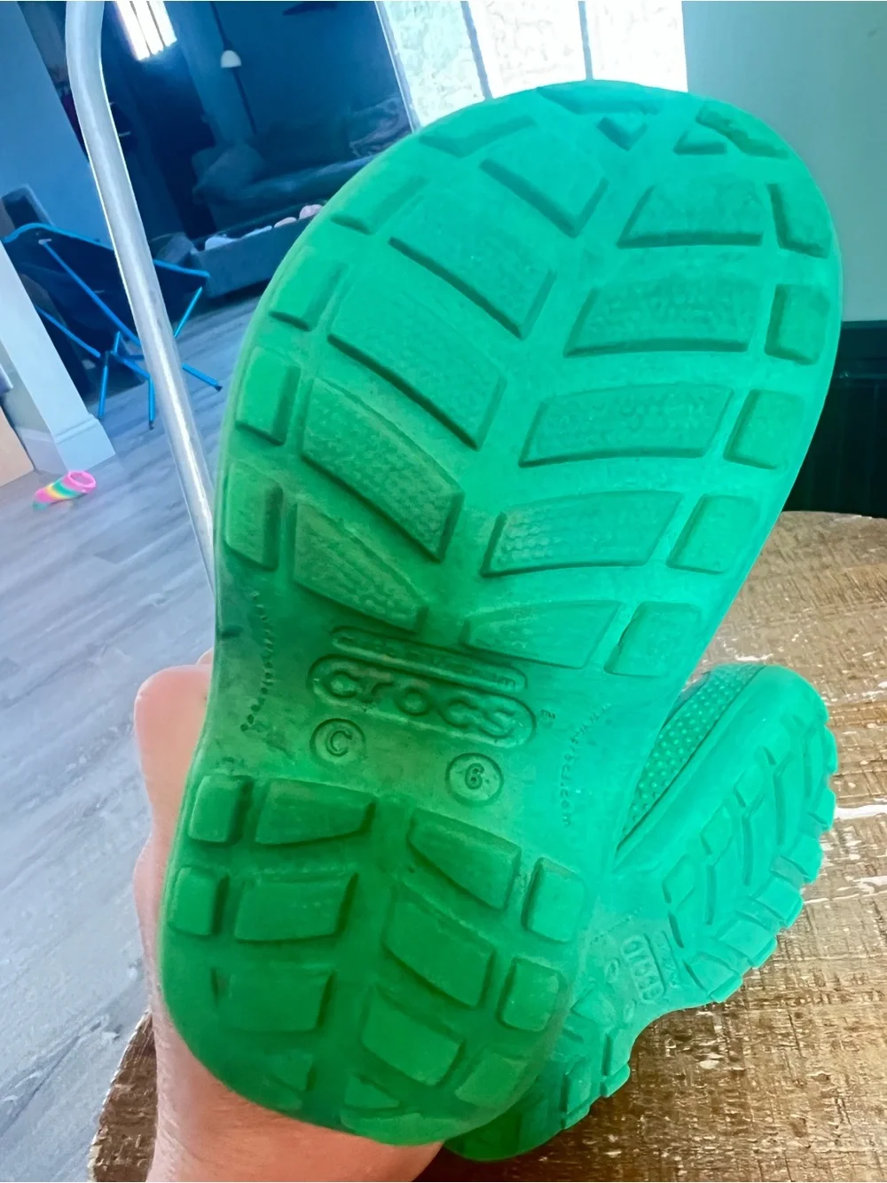 CROCS Kids Green Easy-Pull Rain Boots